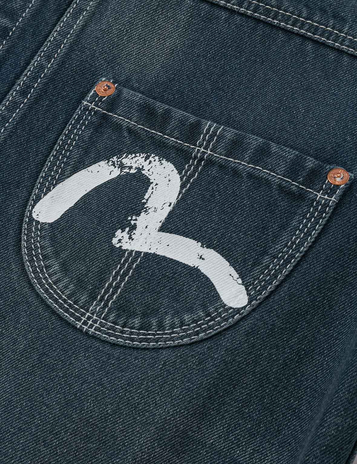 Distressed Seagull Print Relax Fit Washed Seagull Pocket Denim Jacket - 8