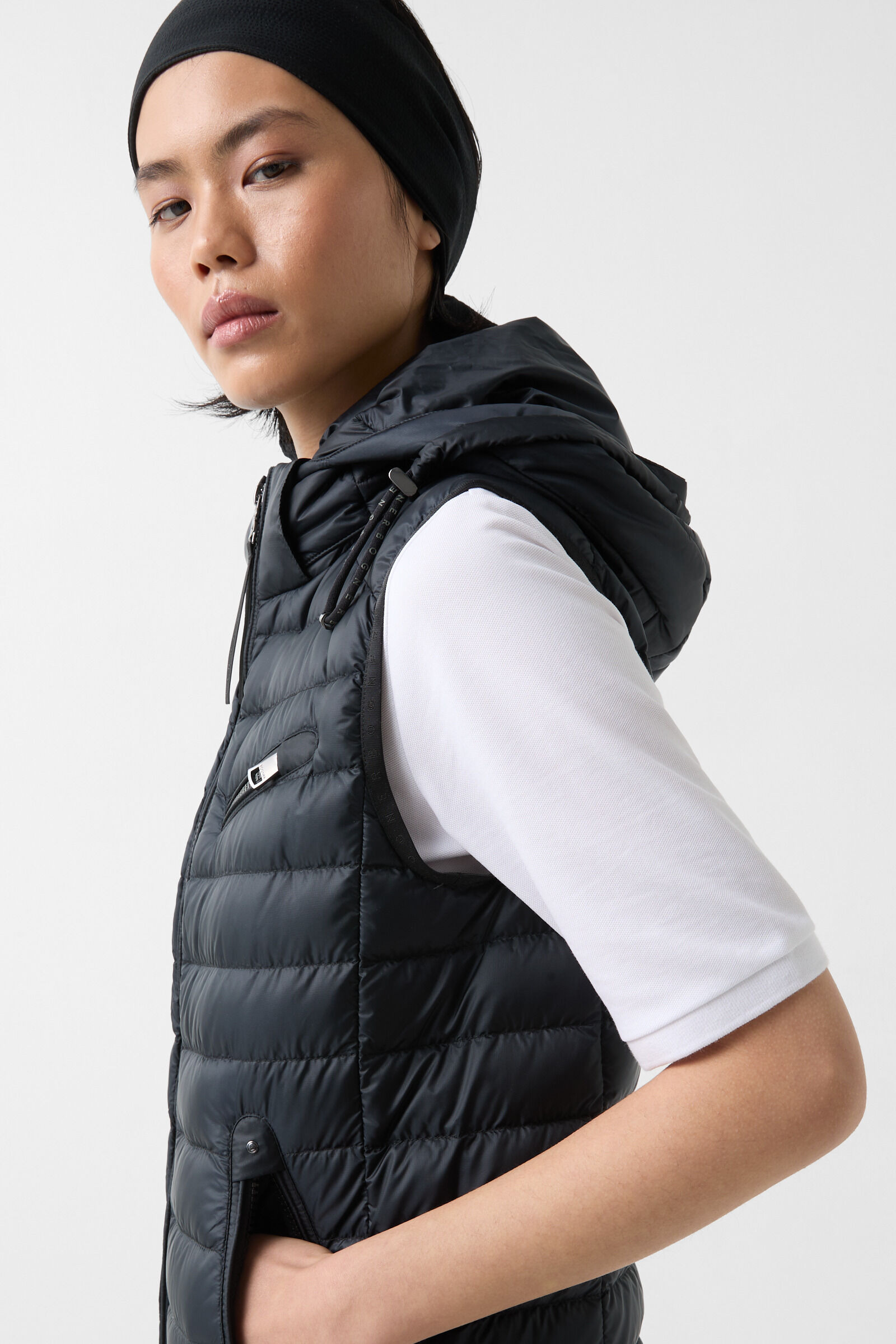 Florisa lightweight down vest in Black - 7