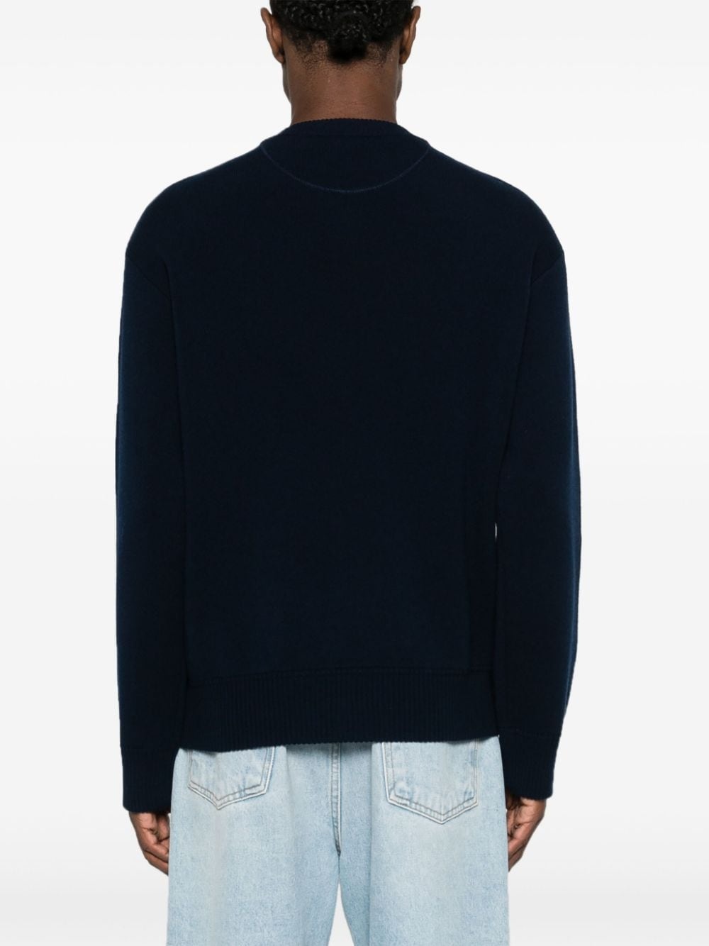 embroidered-logo knitted jumper - 4
