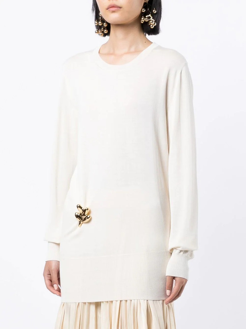 embellished crew-neck jumper 3