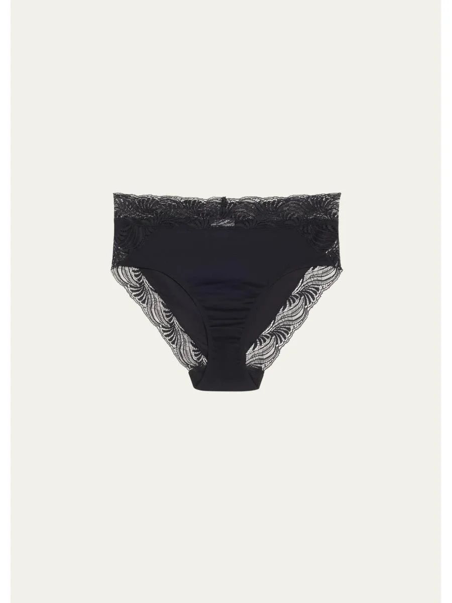 Cotton Delight Lace-Trim High-Cut Briefs - 1