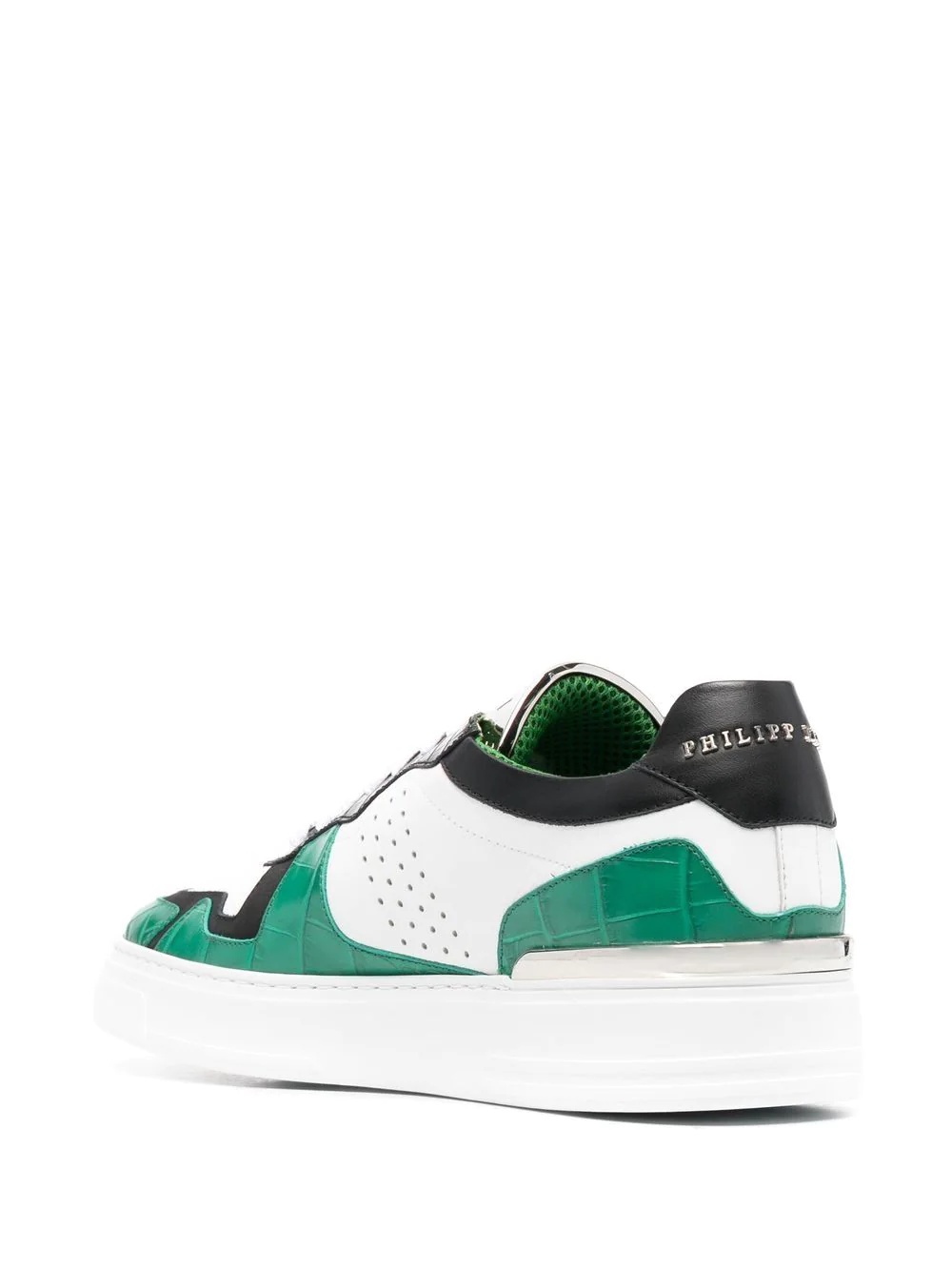 colour-block low-top sneakers - 3