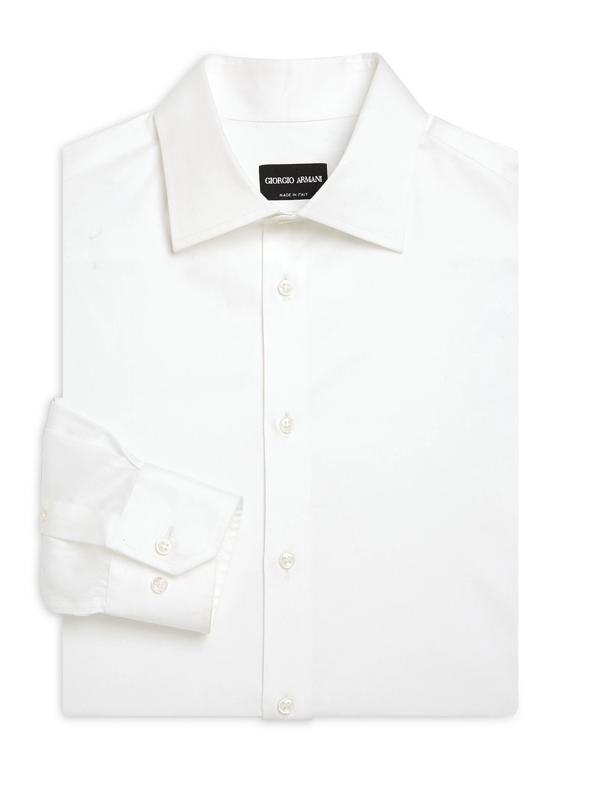 Men's Regular-Fit Cotton Dress Shirt - White - 1