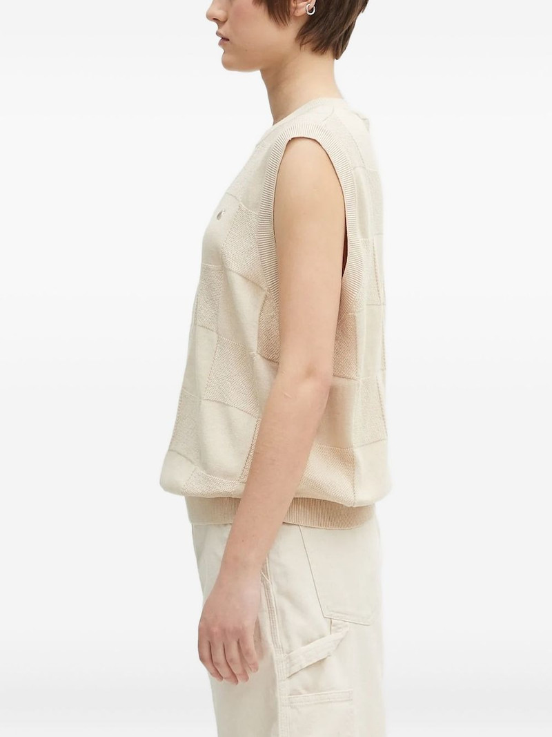 Carhartt checked sleeveless knitted top outlook