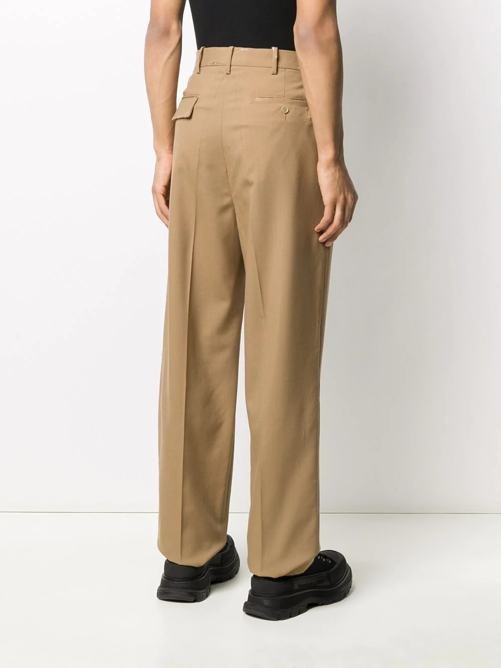 straight leg tailored trousers - 4