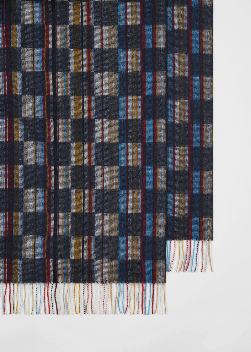 Lambswool 'Signature Stripe' Check Blanket 3