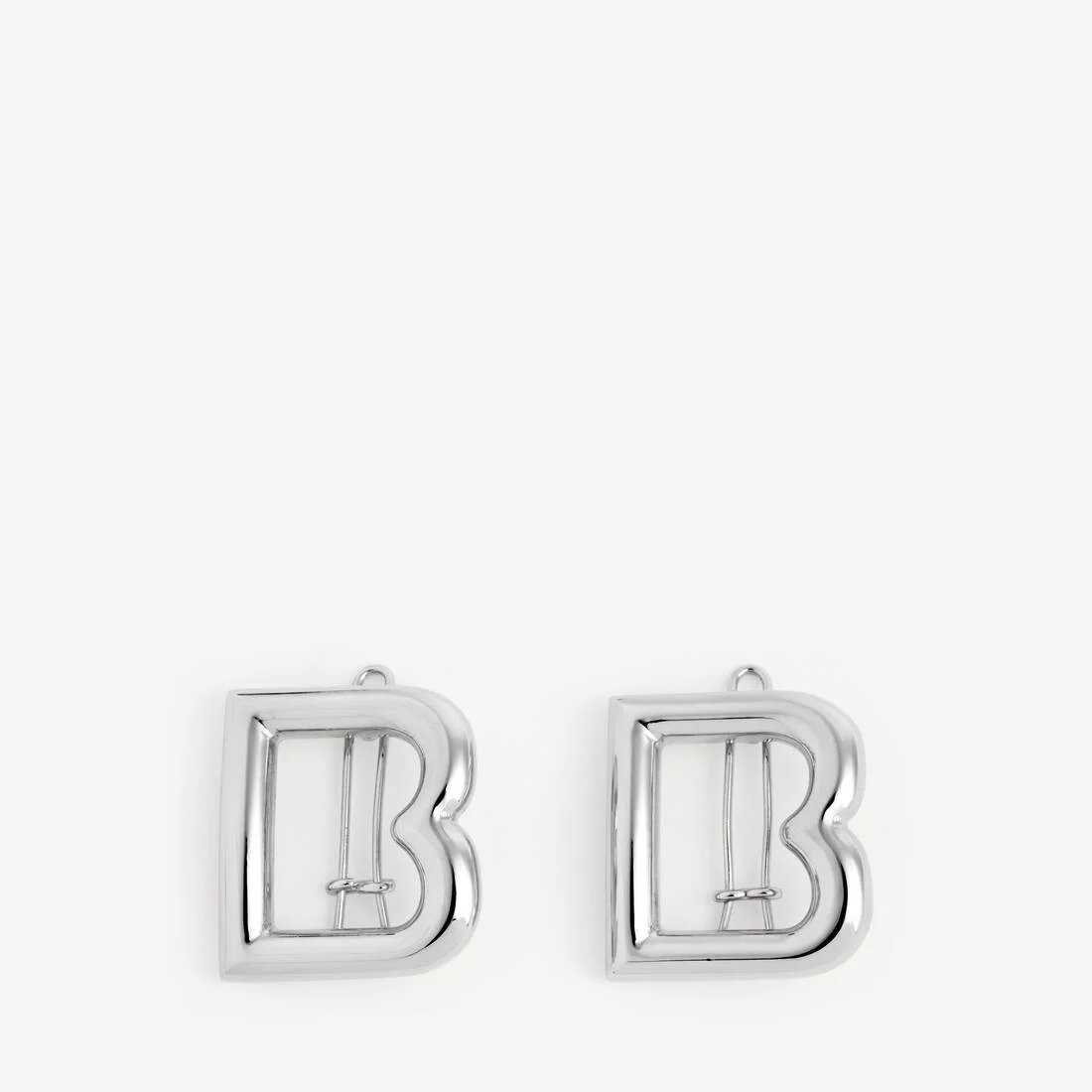 Women's B Hairclips in Shiny Silver - 1