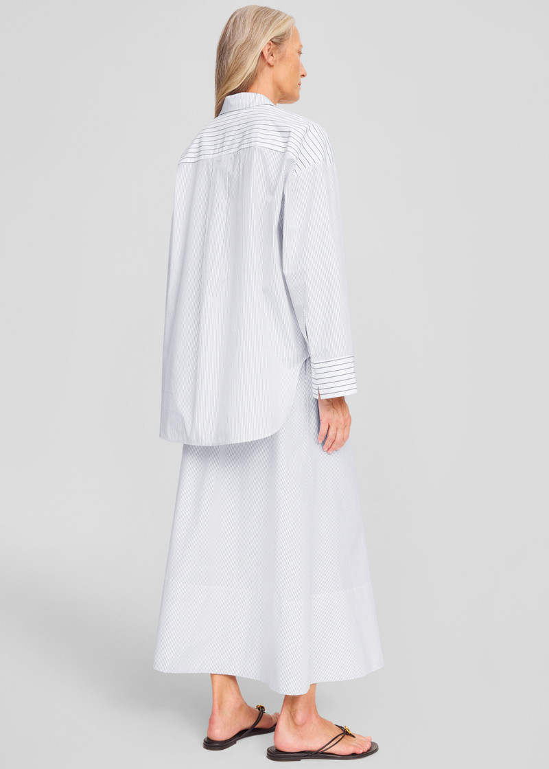 By Malene Birger Derris Shirt - White/Black Mix Stripe 12