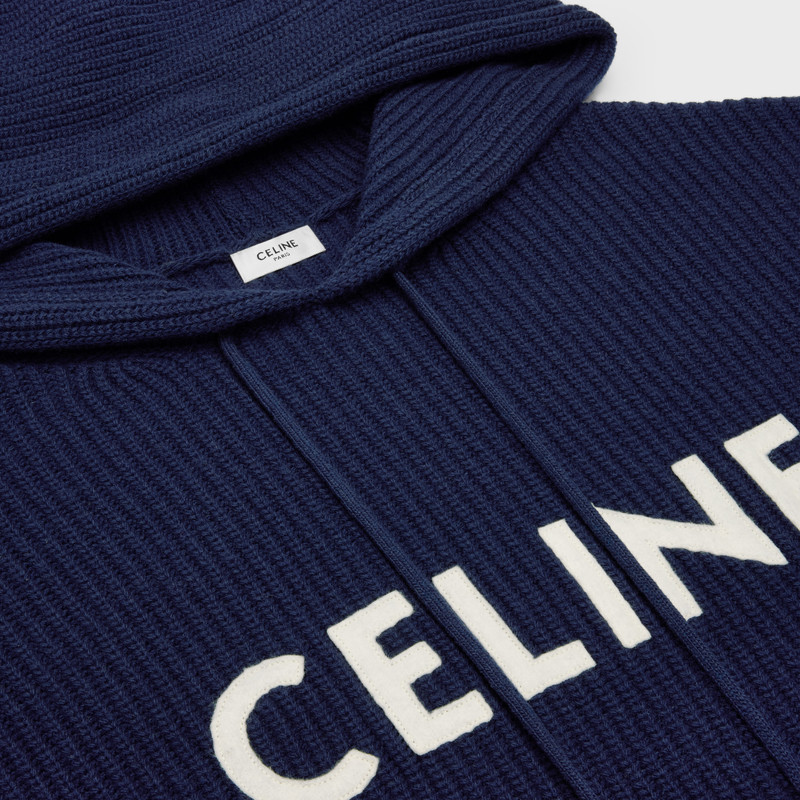Celine hooded sweater in ribbed wool 3