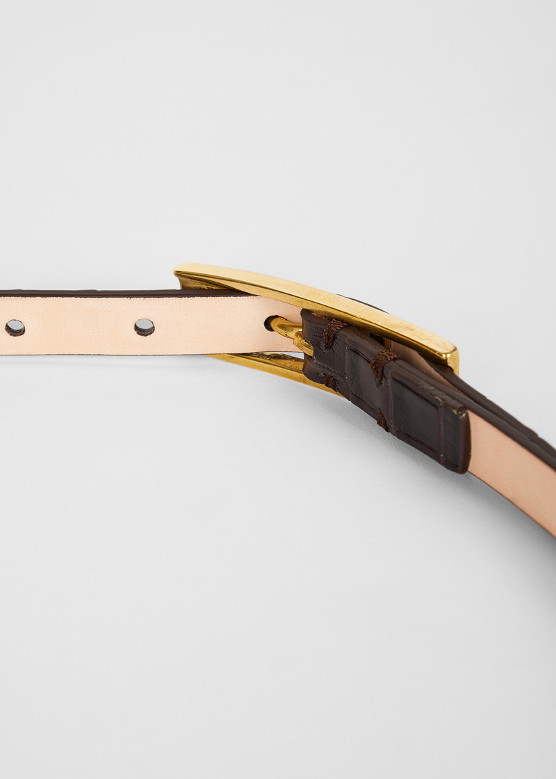Women's Brown Leather Croc Belt Paul Smith 4
