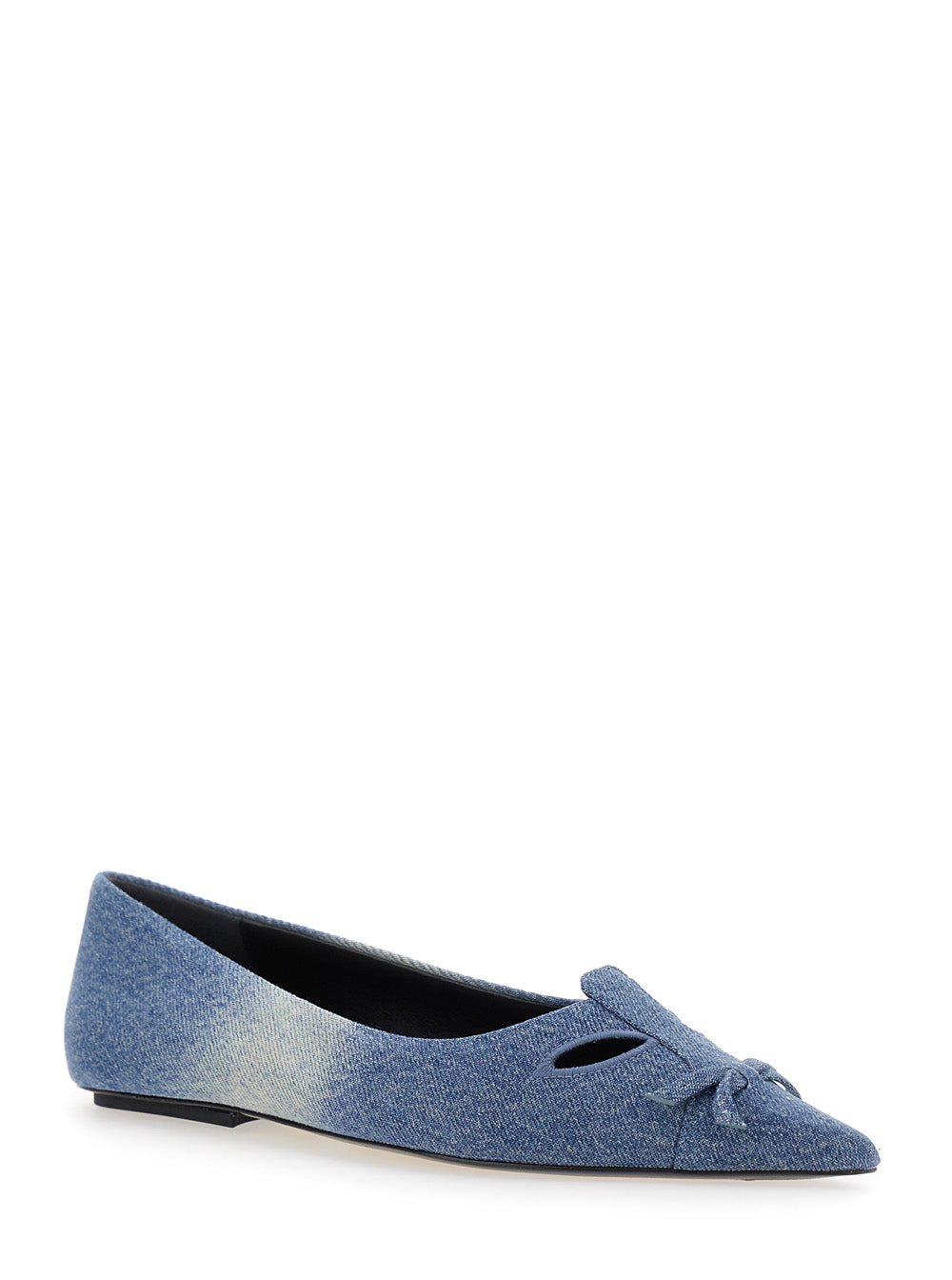 Marc Jacobs Women 'The Kat' Blue Ballerinas With Cut-Out Detail And Bow On The Front In Cotton Woman - 2