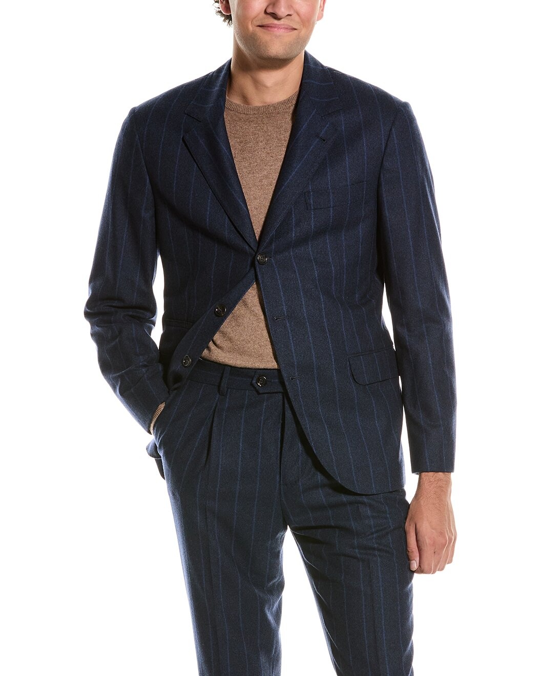 Brunello Cucinelli Wool Suit with Pleated Pant - 3