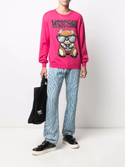 Moschino patterned intarsia-knit jumper outlook