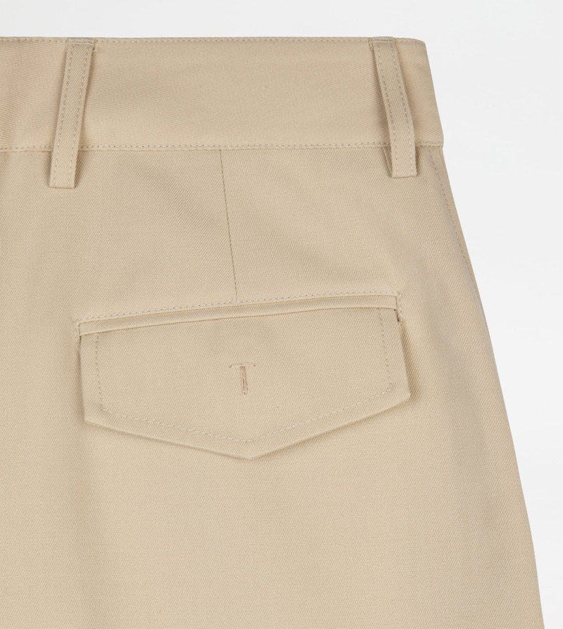 PANTS IN COTTON BLEND WOOL - BROWN 7