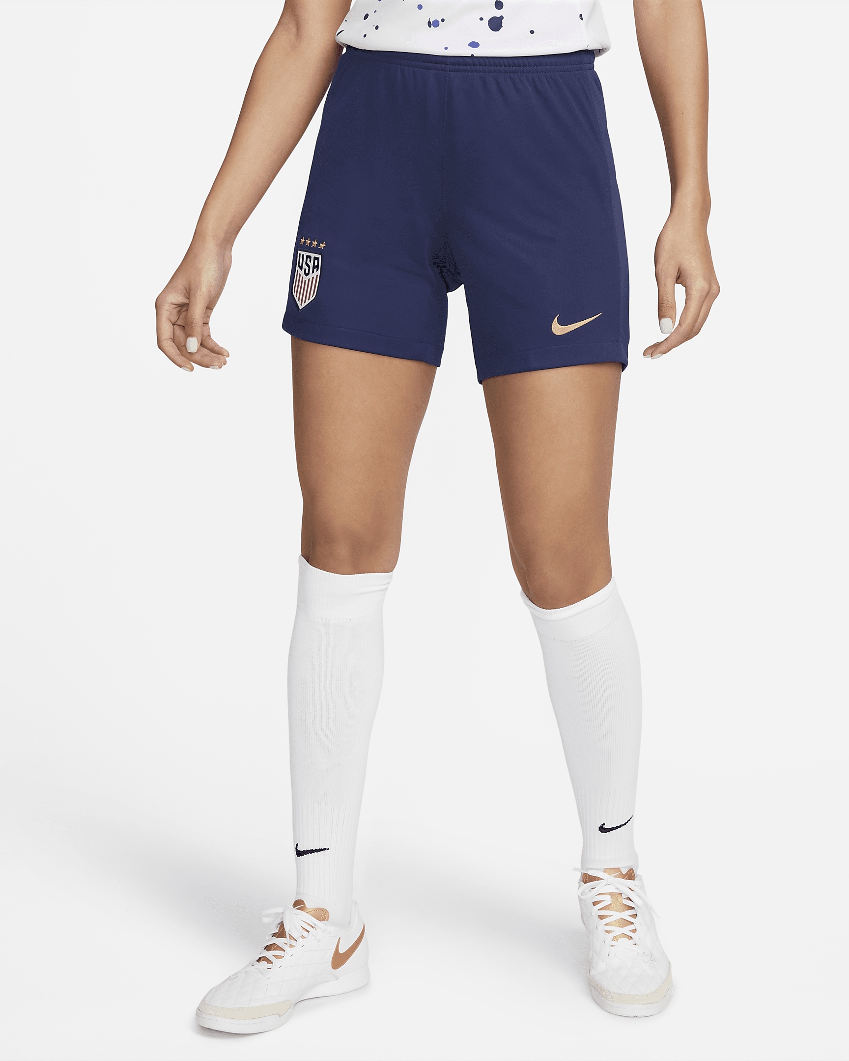 U.S. 2022/23 Stadium Home Women's Nike Dri-FIT Soccer Shorts - 1