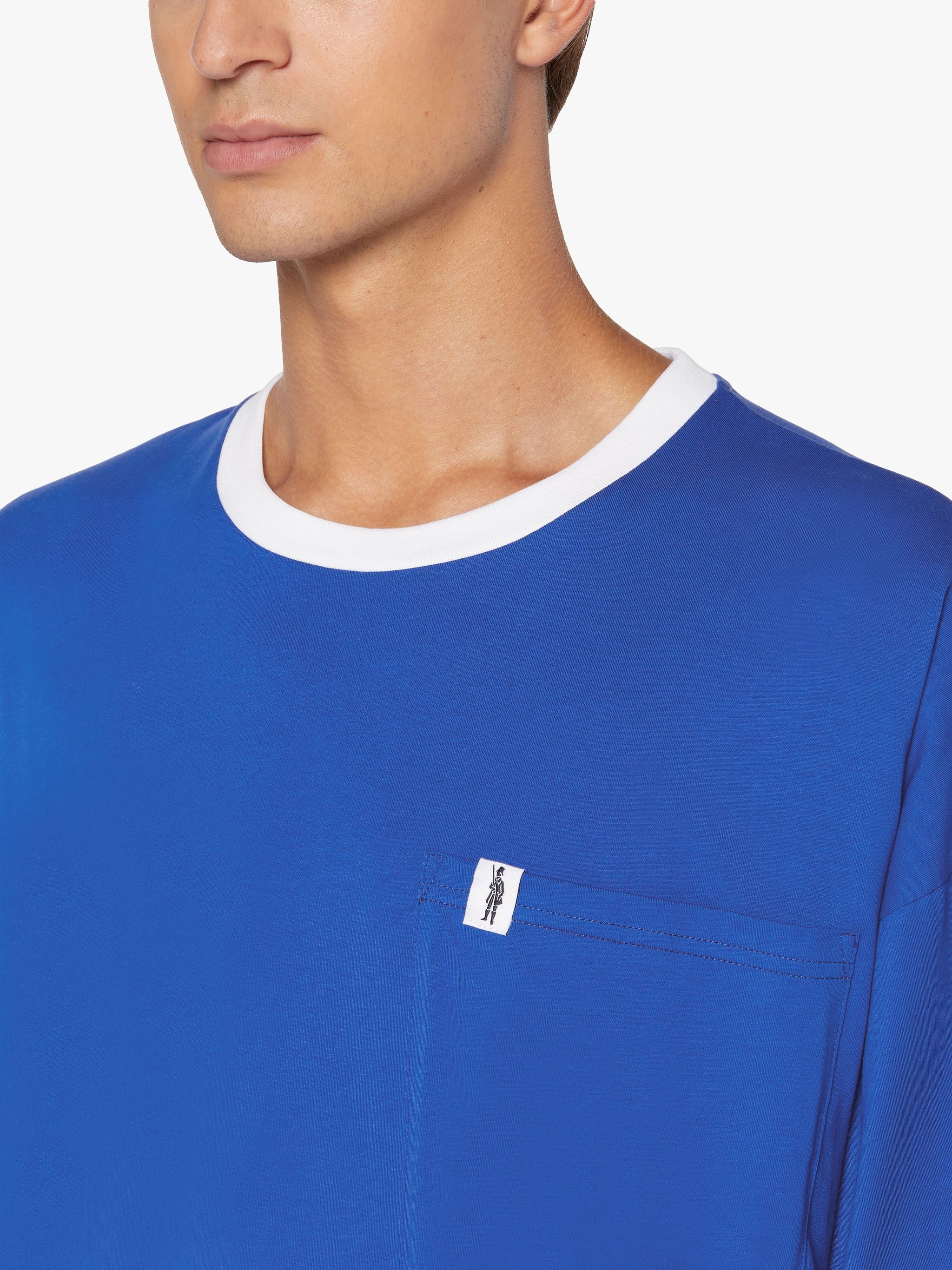 BLUE COTTON LOGO T-SHIRT | GJM-220 - 5