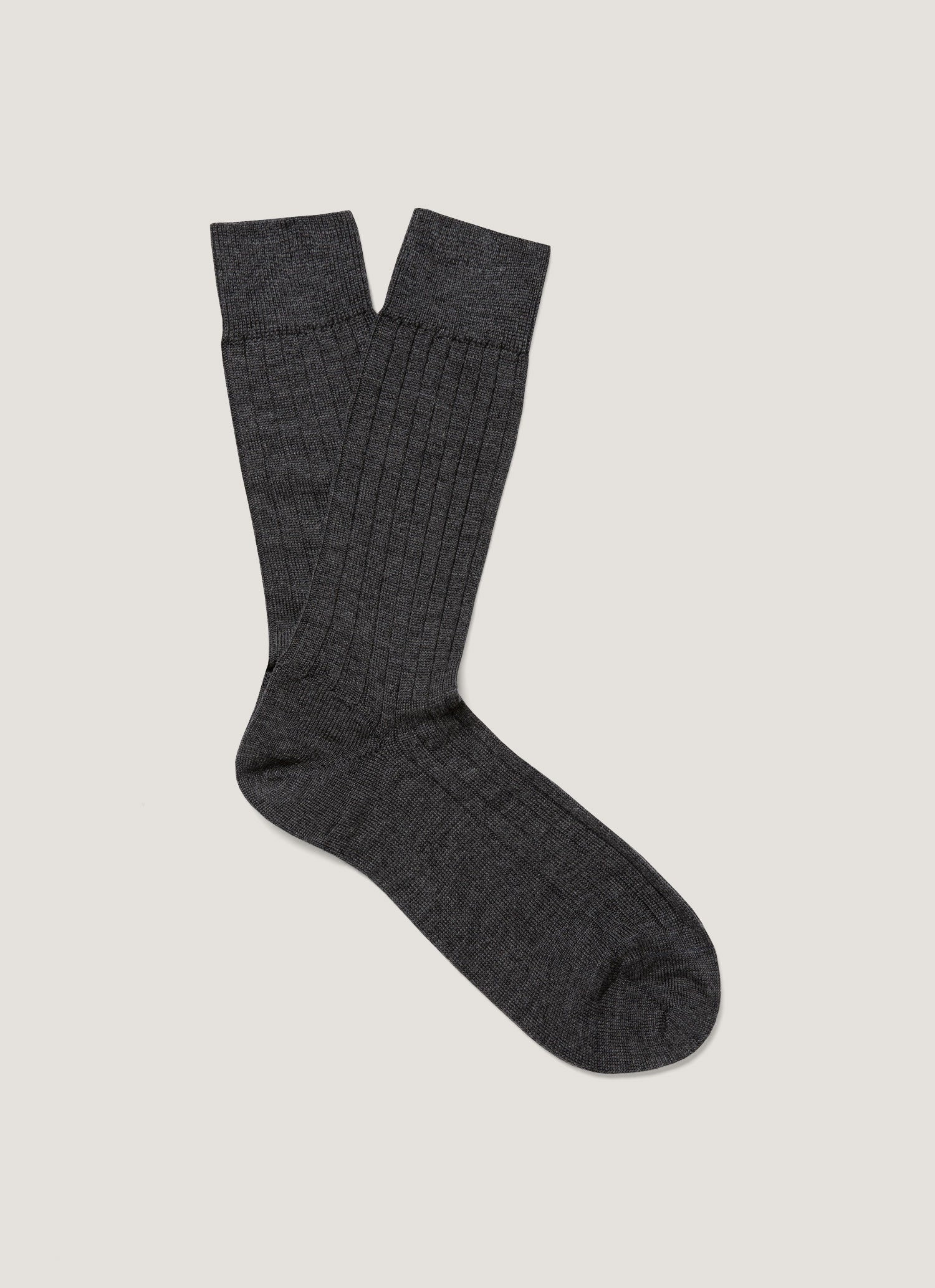 Merino Wool Rib Socks - 1