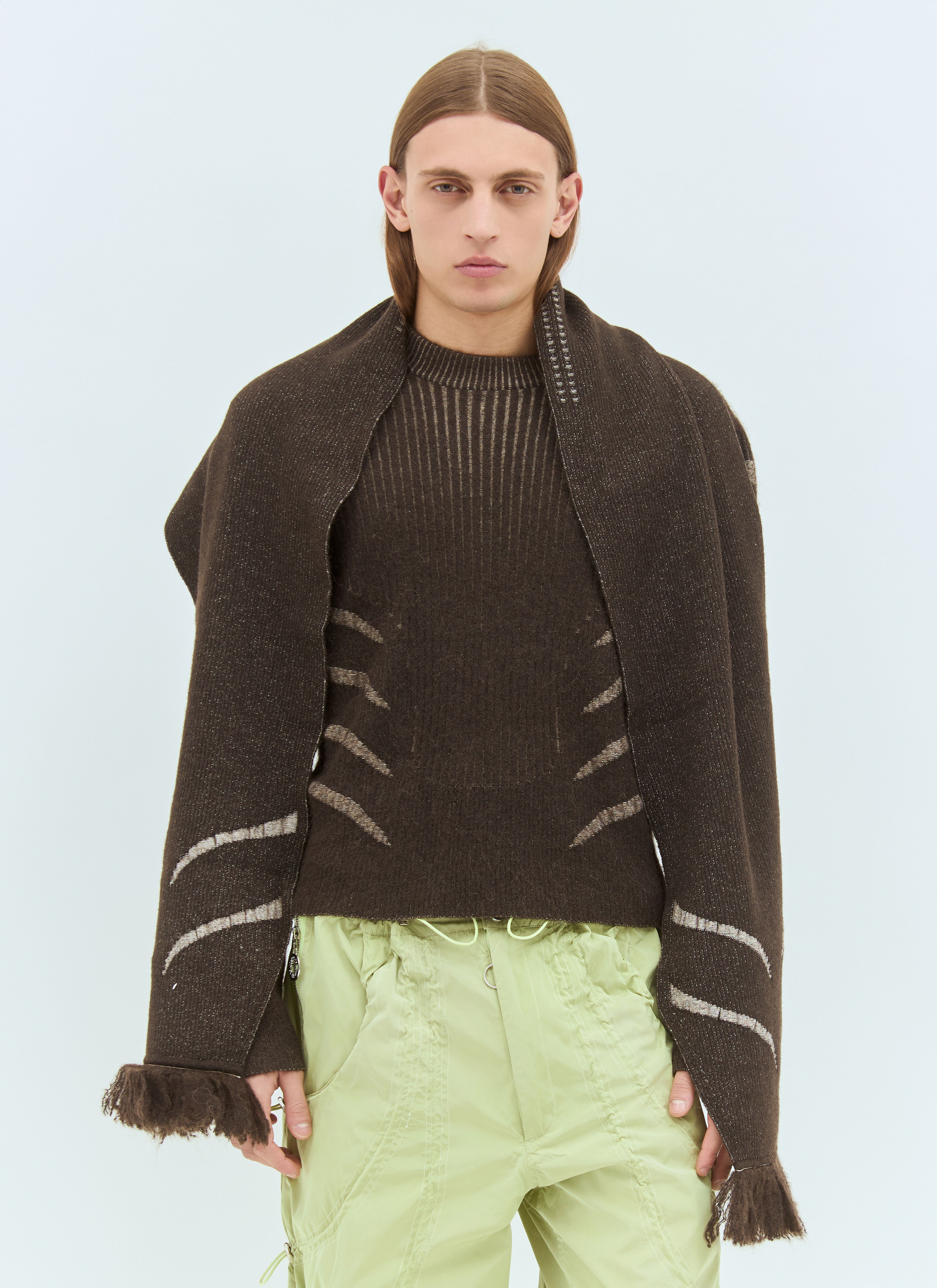 Plated Pullover Hooded Sweater - 1