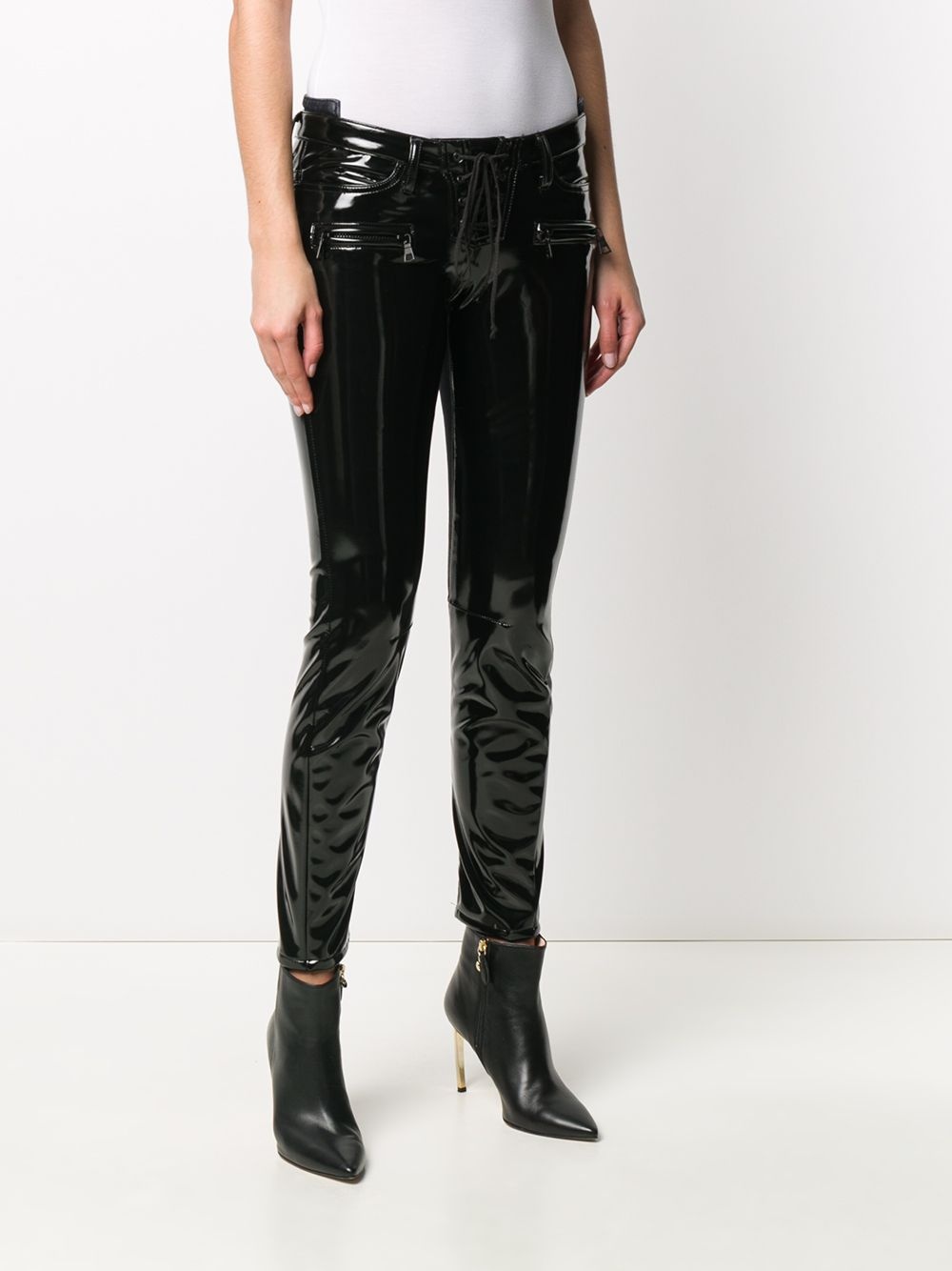 two-tone slim-fit trousers - 3