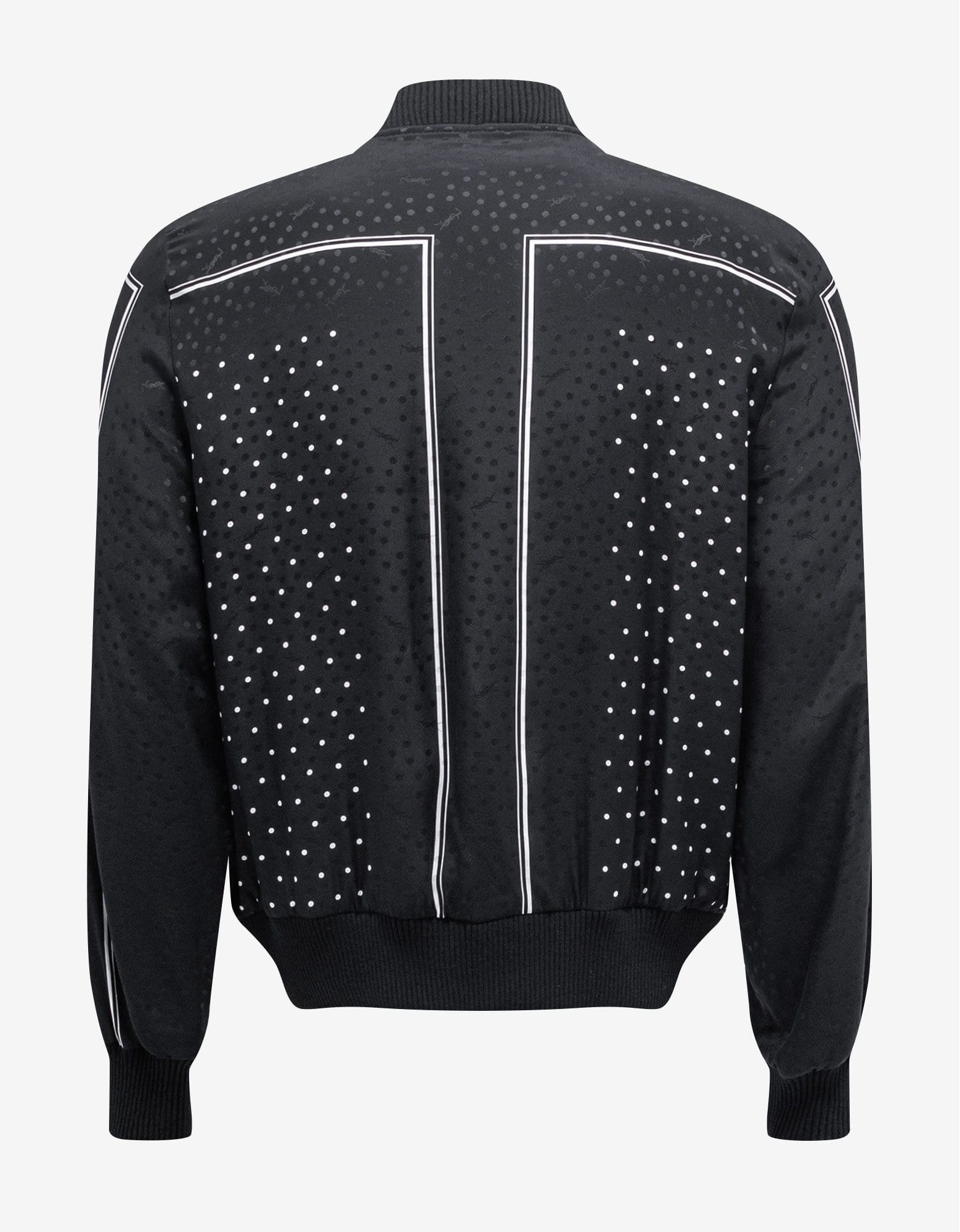 Saint Laurent Black Dot Print Silk Teddy Jacket - 5