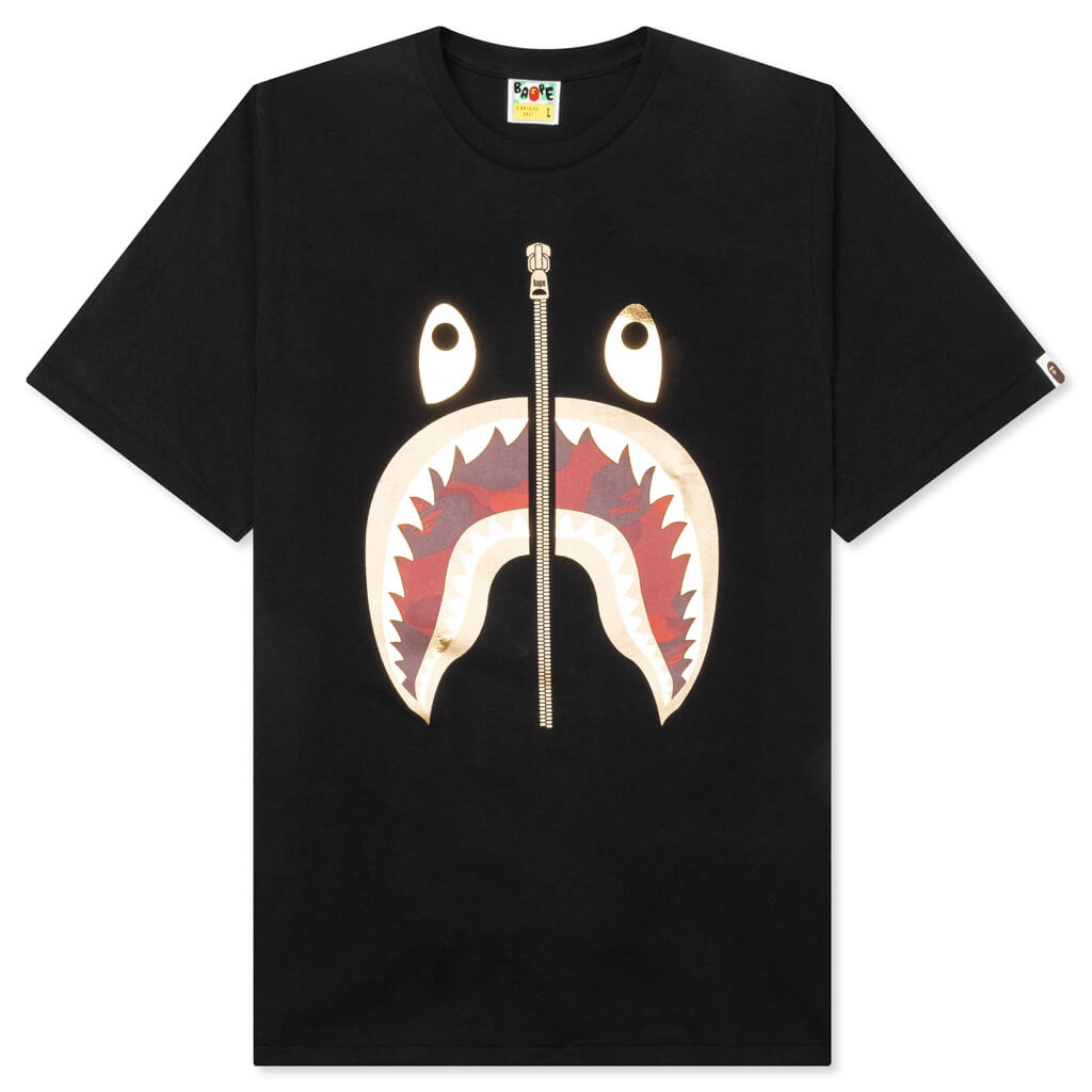 COLOR CAMO SHARK TEE - BLACK/RED - 1