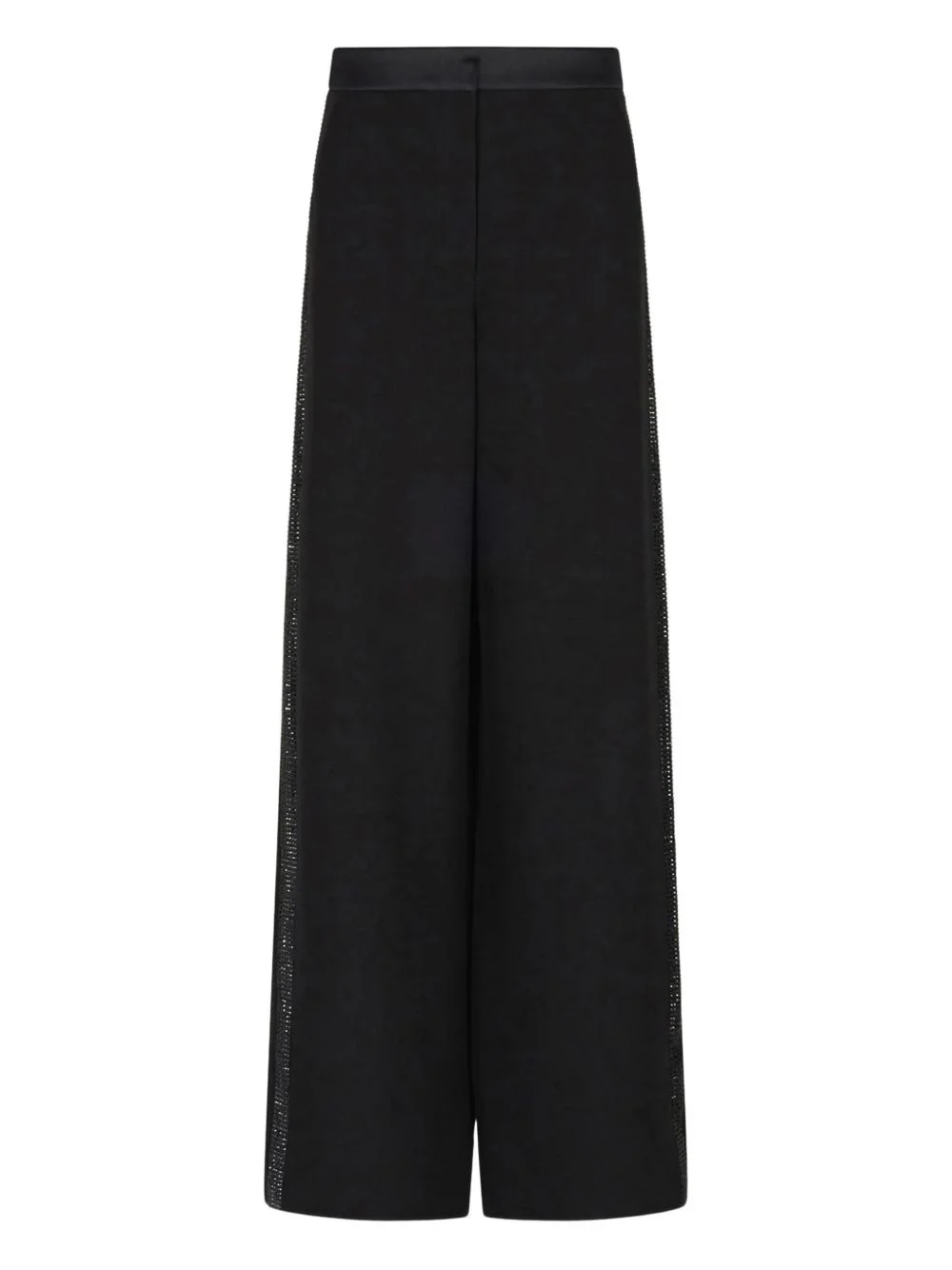 rhinestone-detail silk trousers - 1