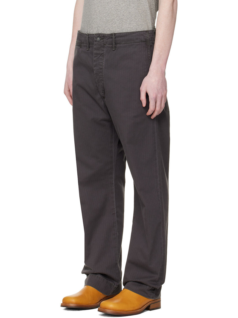 RRL by Ralph Lauren Gray Herringbone Twill Field Trousers outlook