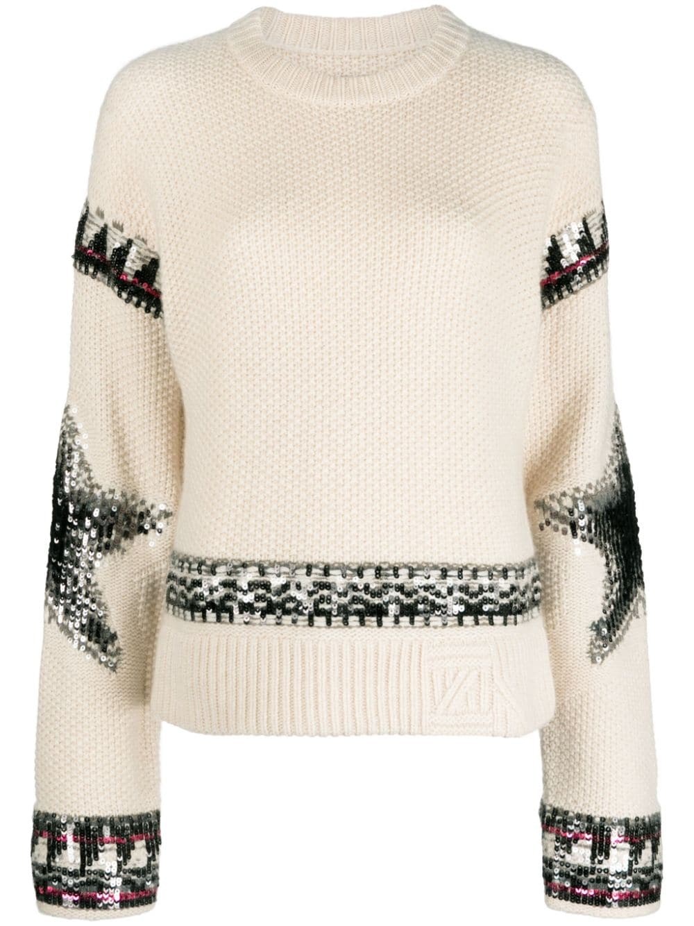 sequin-embellished cashmere jumper - 1