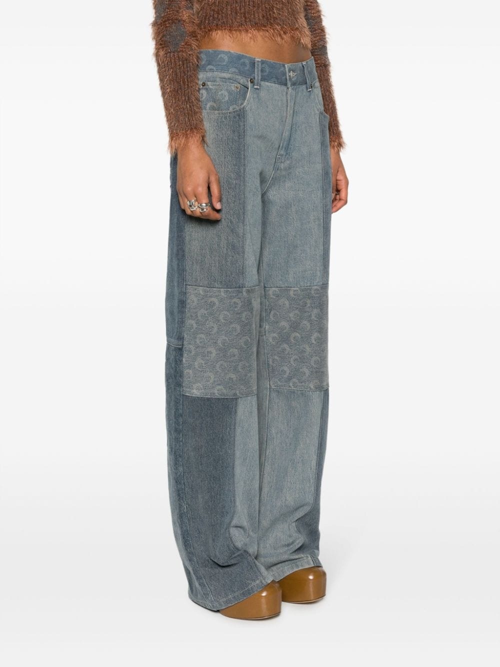 Regenerated denim low-rise wide-leg jeans - 3