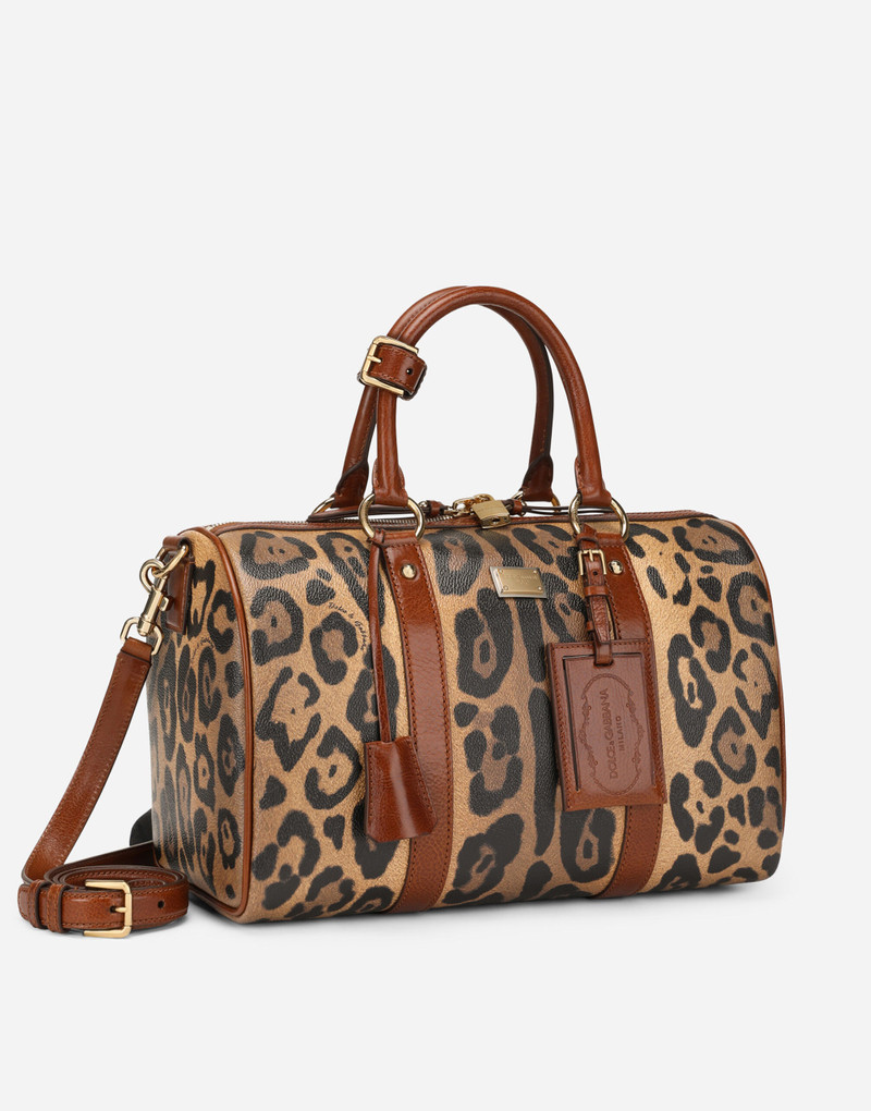 Dolce & Gabbana Leopard-print Crespo handbag with branded plate outlook