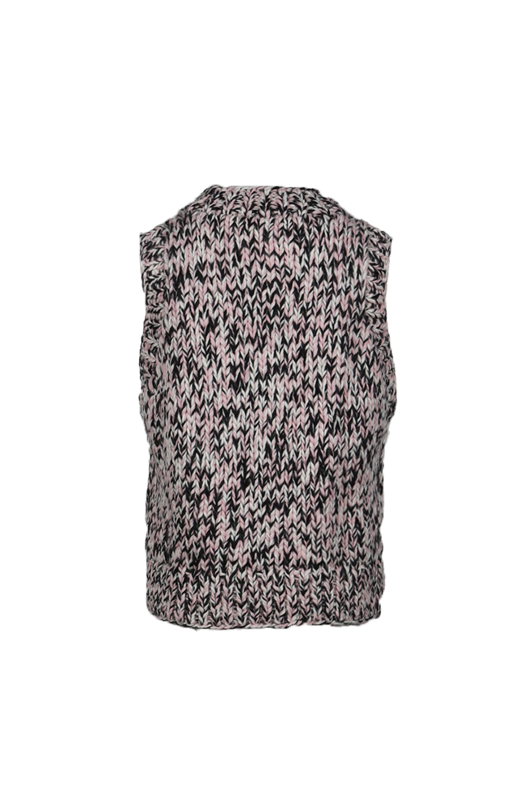 GRAPHIC WOOL HANDKNIT VEST / PNK - 6