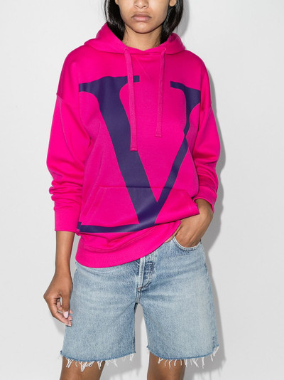 Valentino oversized jersey logo print hoodie outlook