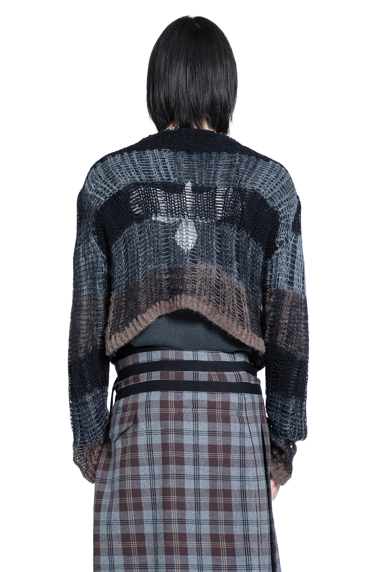 Poliet Striped Laddered Ajour Knit Sweataer - 3