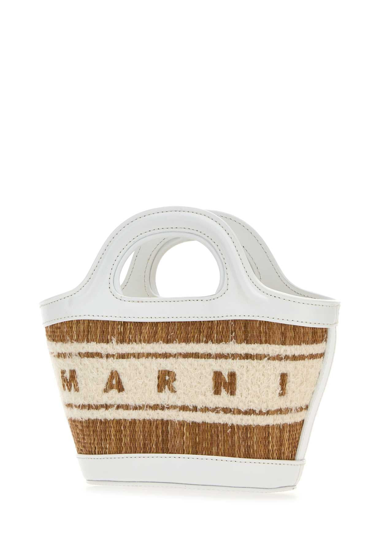 Marni Women Two-Tone Raffia And Leather Micro Tropicalia Summer Handbag - 2