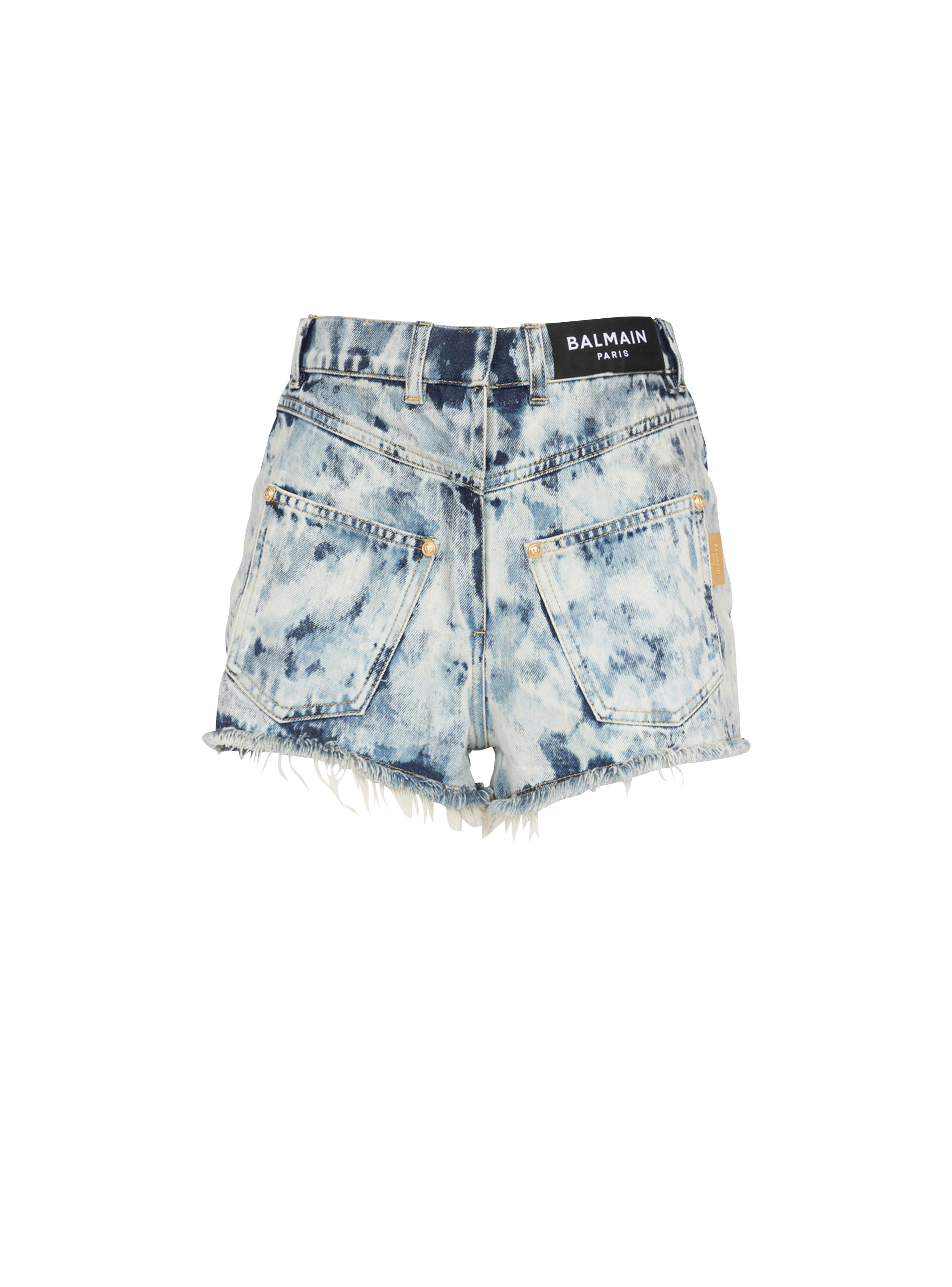 Faded denim reversed shorts - 1