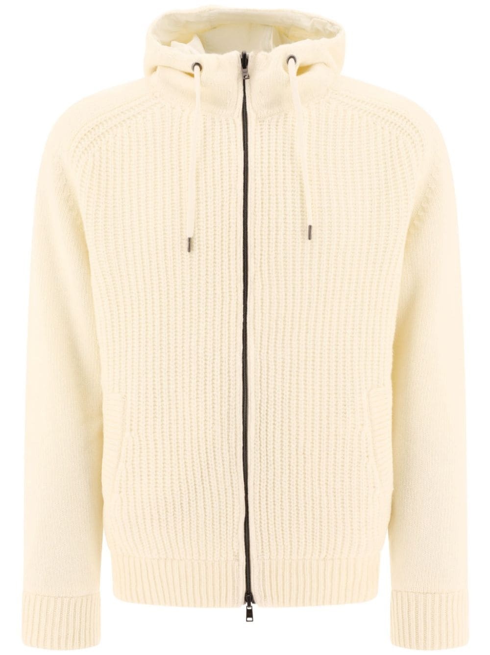 fisherman's-knit hooded jacket - 1