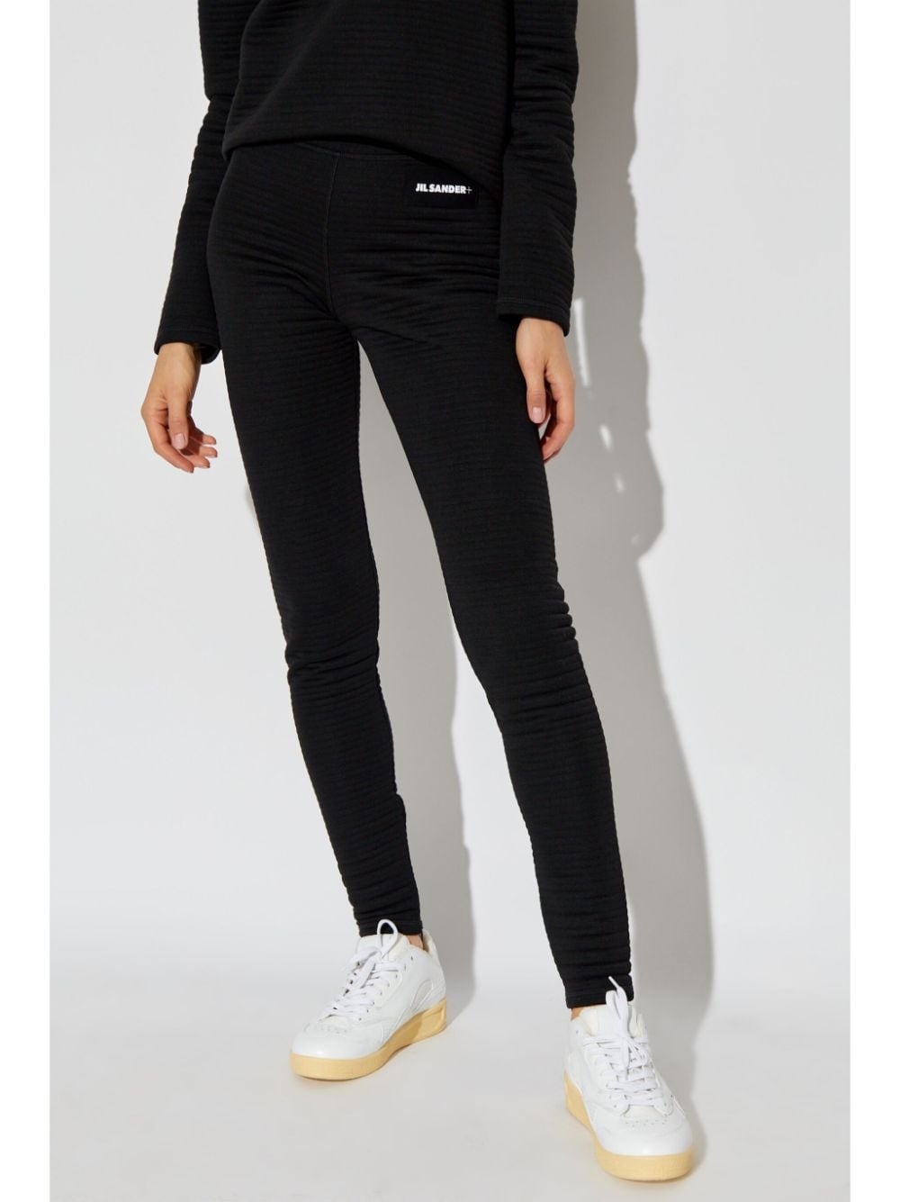 logo-patch ribbed leggings - 3