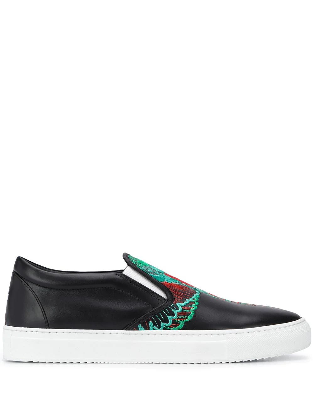 embroidered wings slip-on sneakers - 1