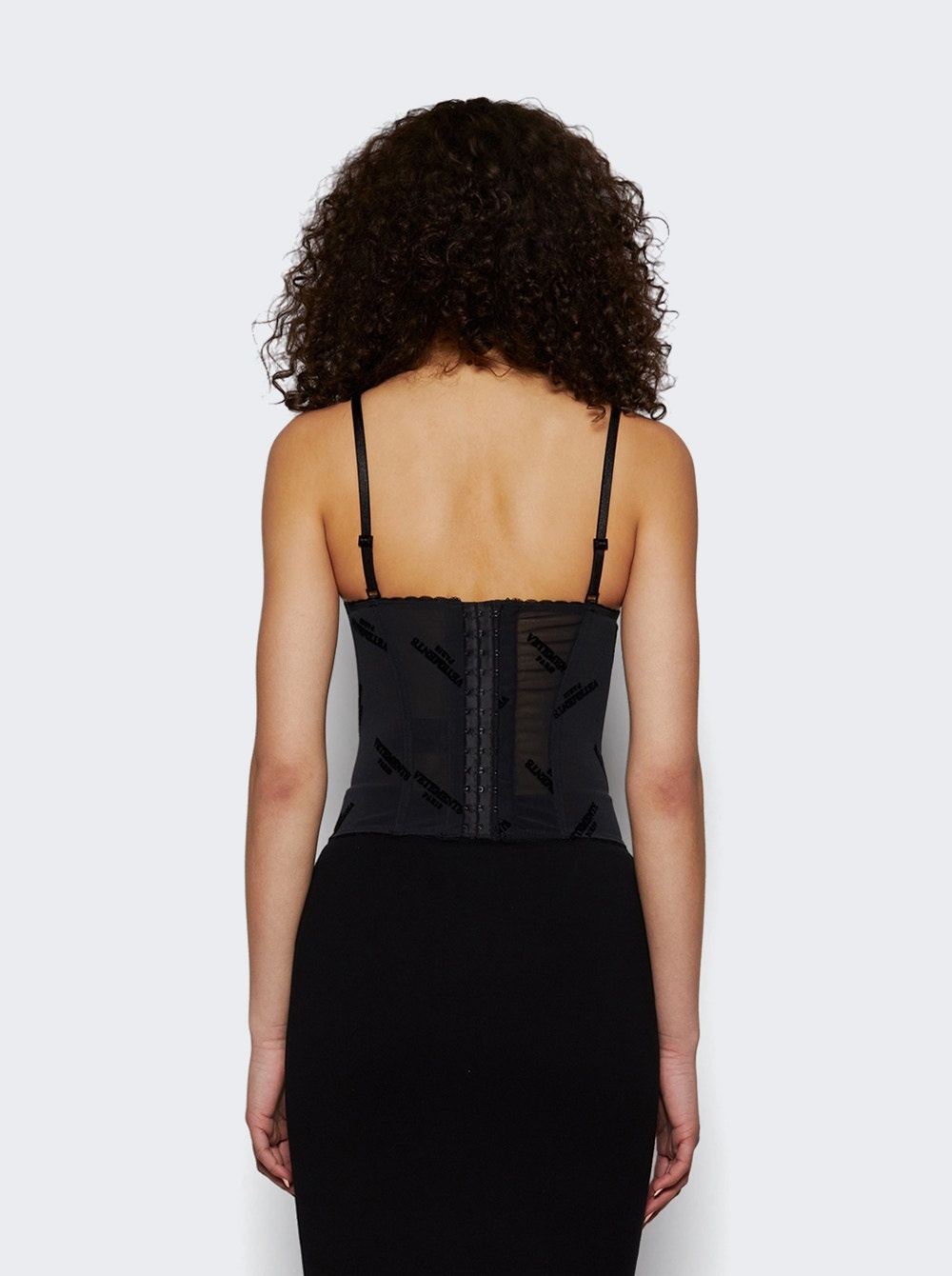 Metalized Wrinkled Corset Top Grey Check - 4