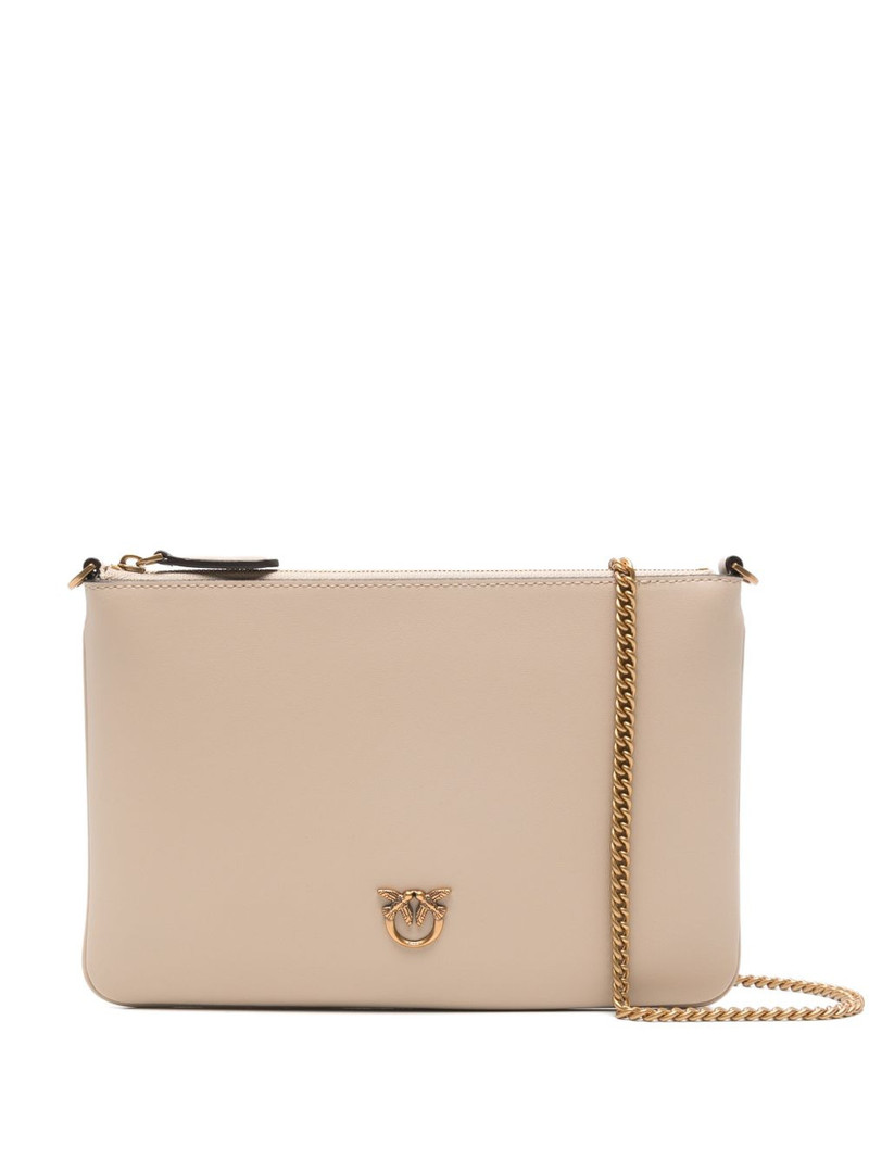 Flat Classic logo-plaque clutch bag 1