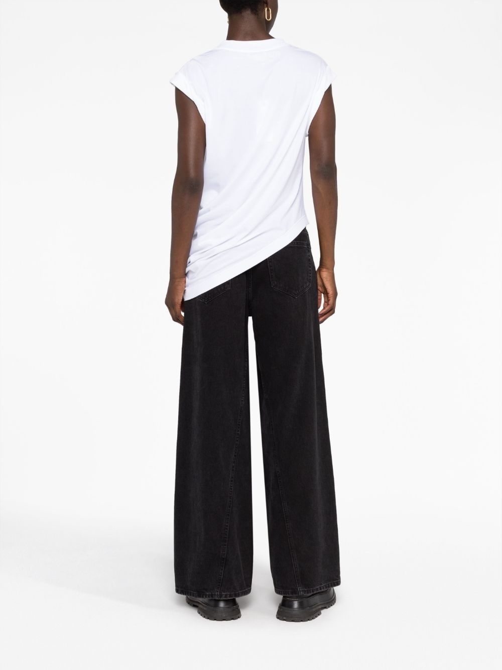 asymmetric cotton T-shirt - 6