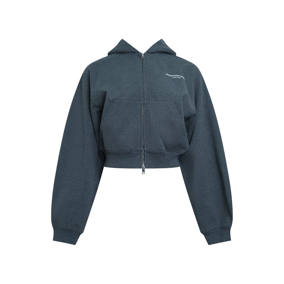 Logo Print Zip-Up Hoodie - 1