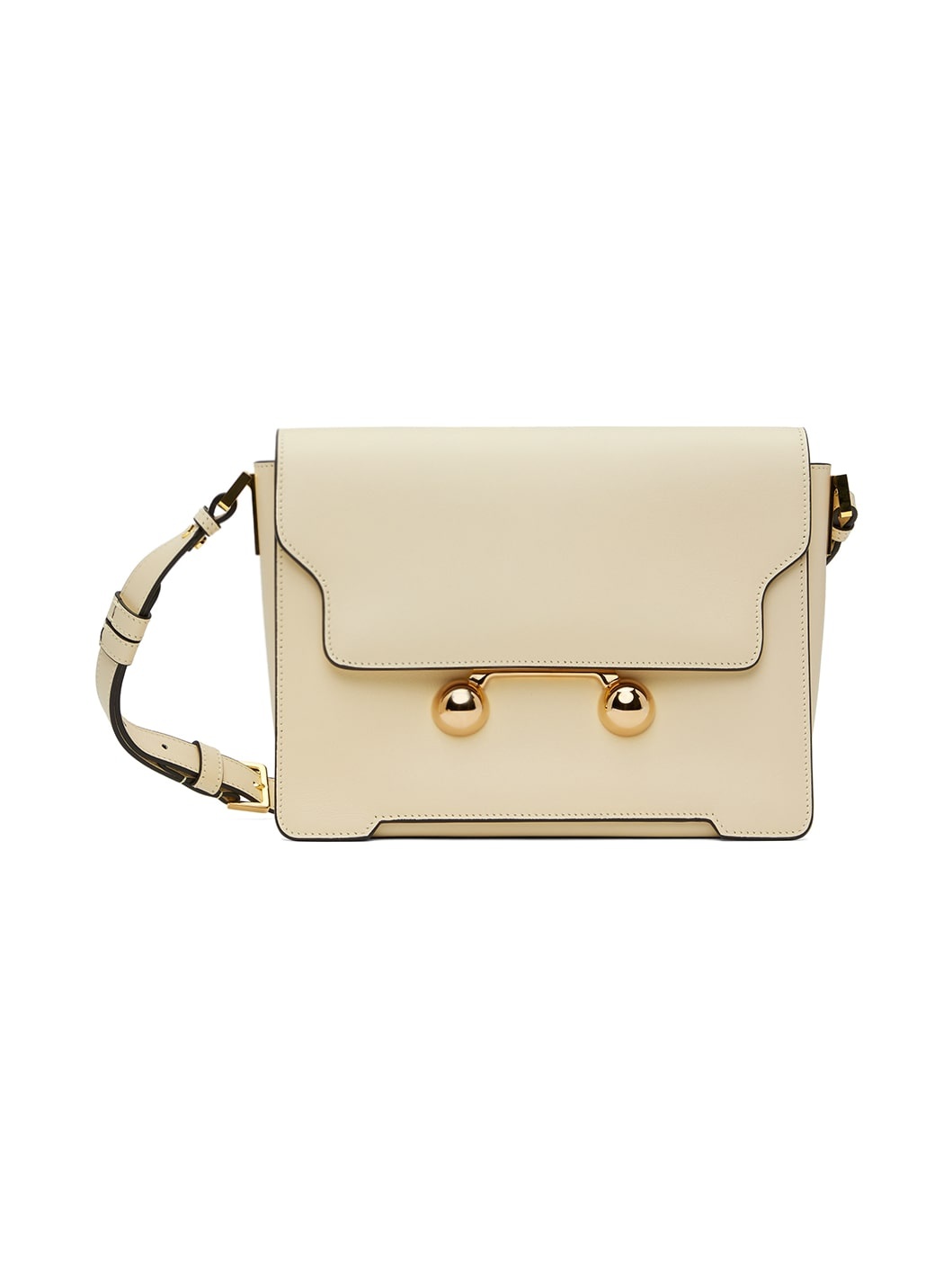 Marni Beige Leather Trunkaroo Medium Bag ssense REVERSIBLE