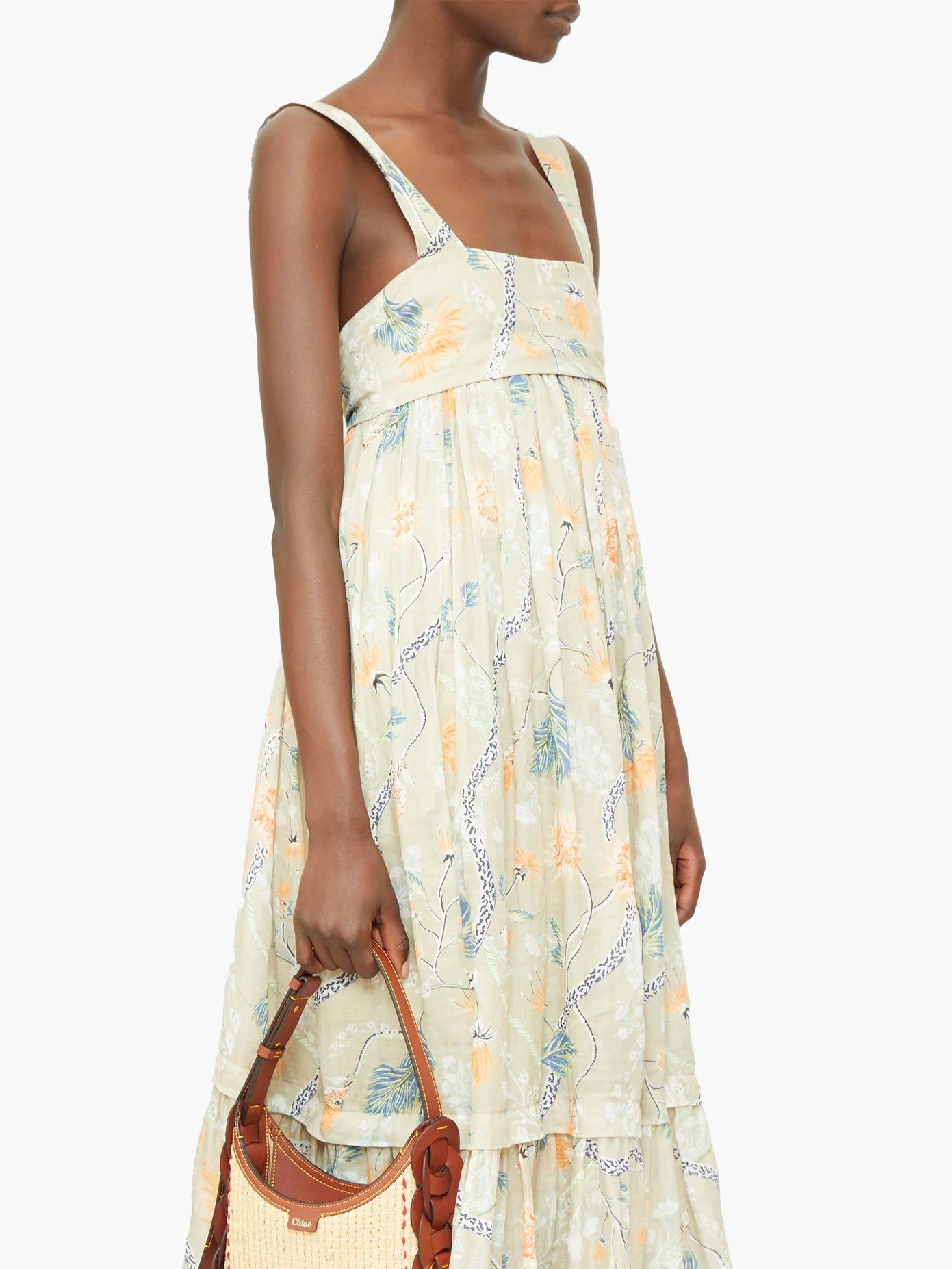 Floral-print voile midi dress - 6