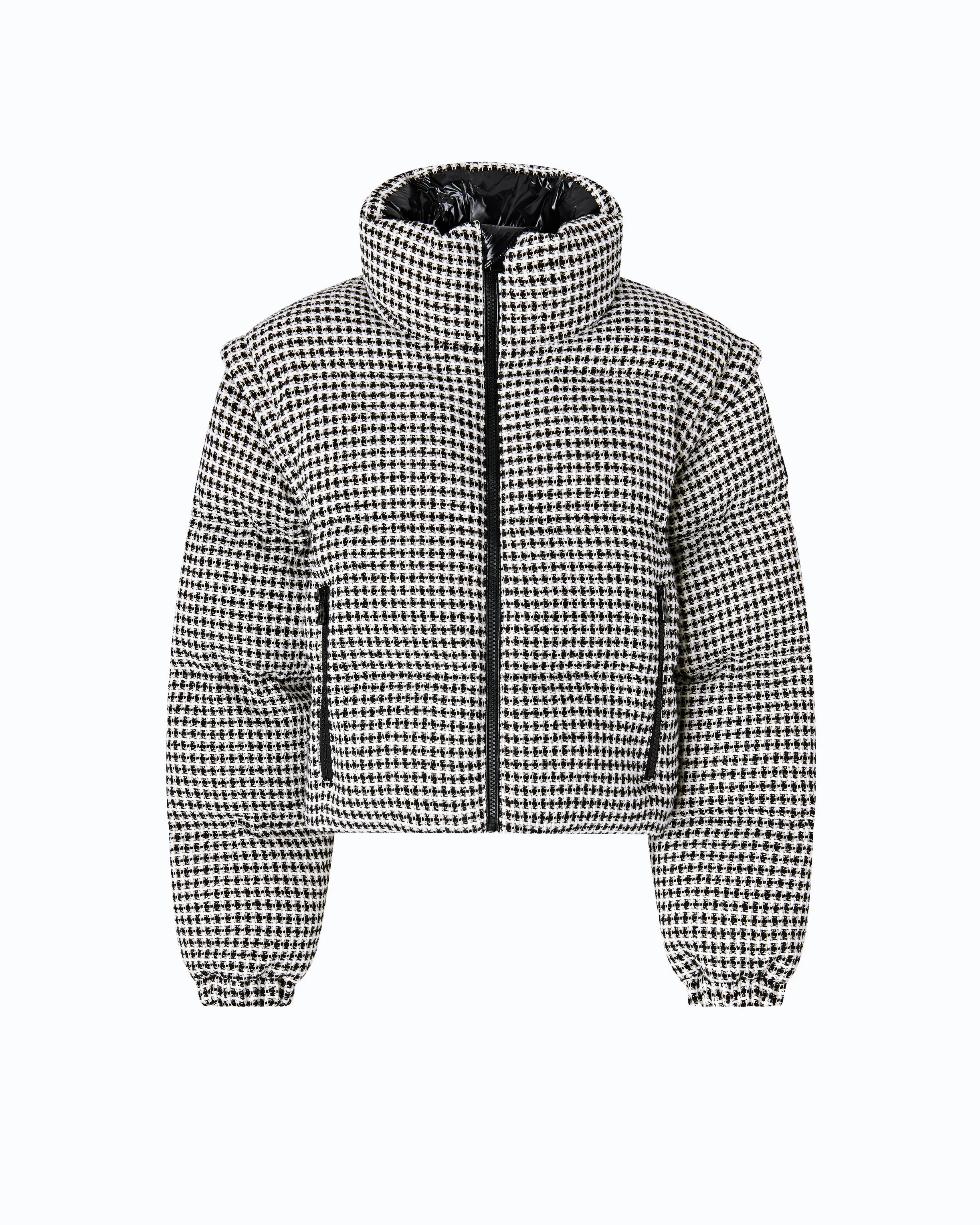 TWEED DOWN JACKET WITH DETACHABLE SLEEVES - 1