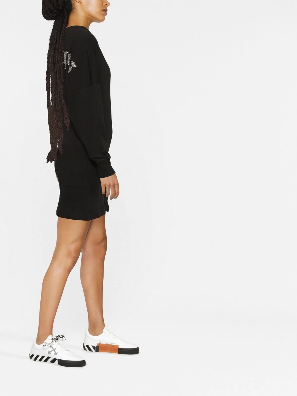 glitter-logo jumper dress - 4