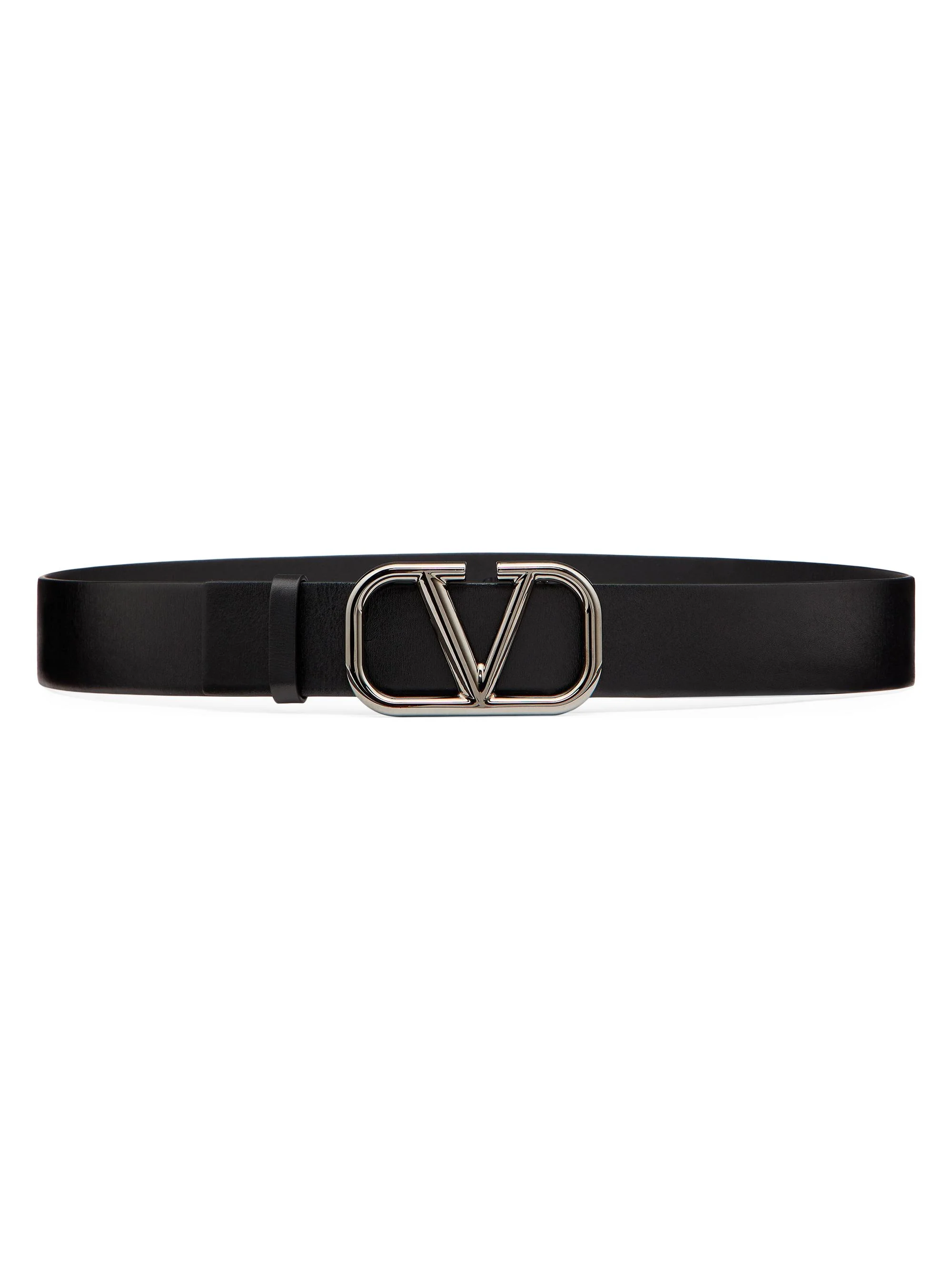 Men's VLogo Signature Calfskin Belt 40 MM - Black - 1