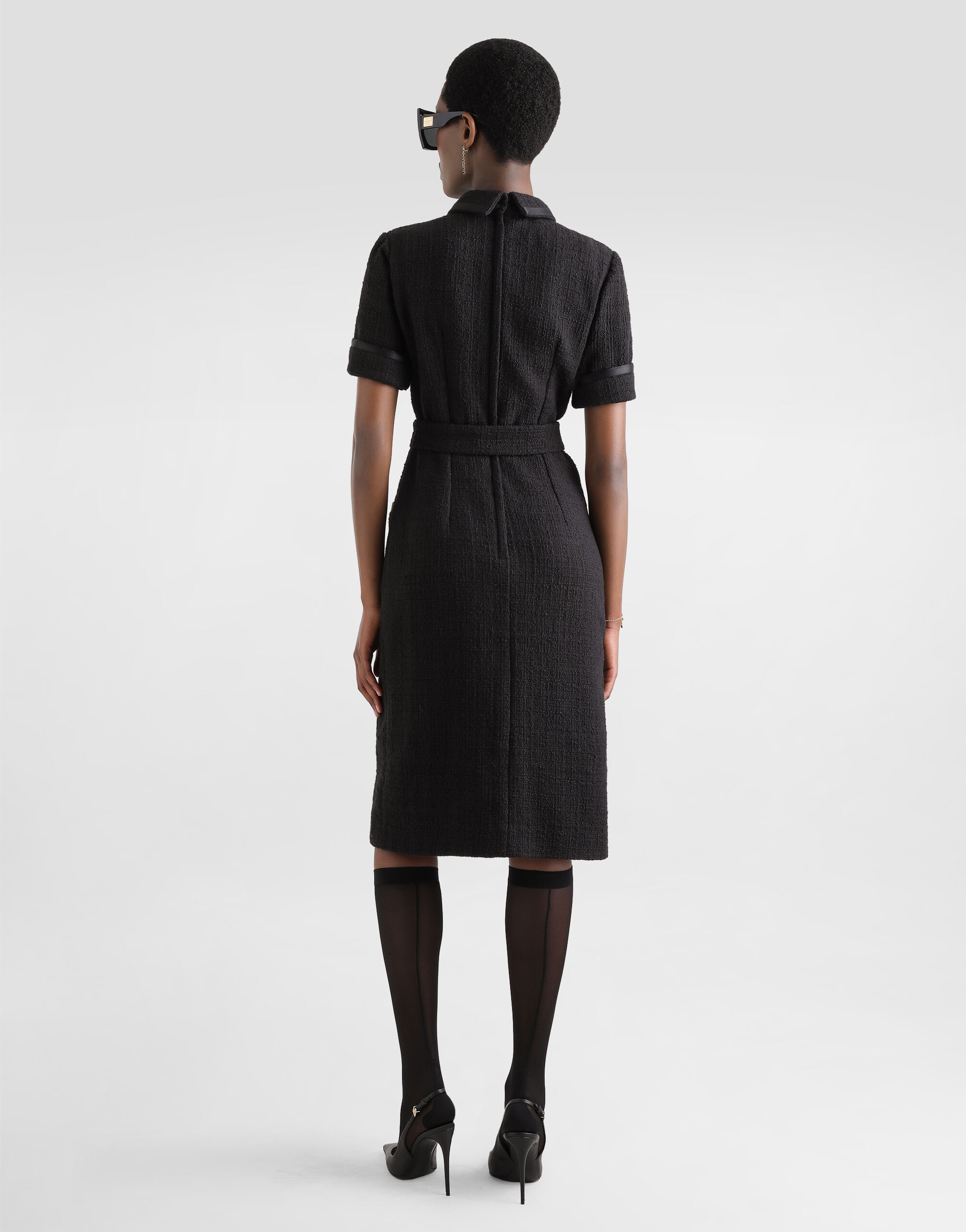 Calf-length Raschel tweed dress - 3