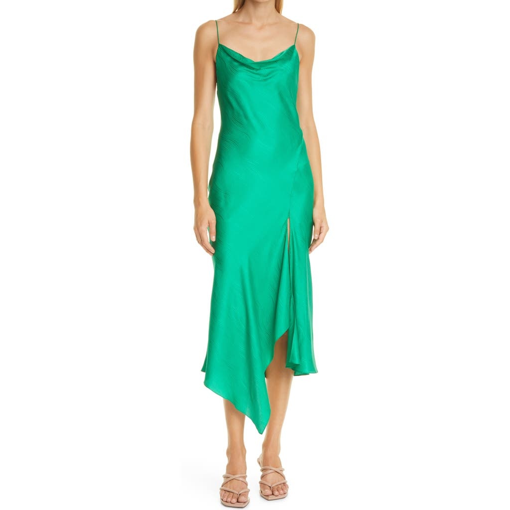 Alice + Olivia Harmony Asymmetric Slipdress in Dark Emerald at Nordstrom - 1