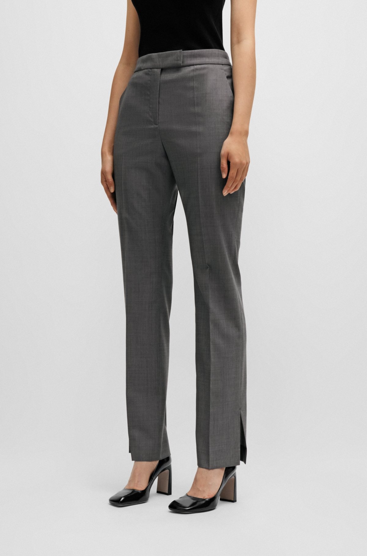 SLIM-FIT TROUSERS IN ITALIAN VIRGIN-WOOL SHARKSKIN - 2
